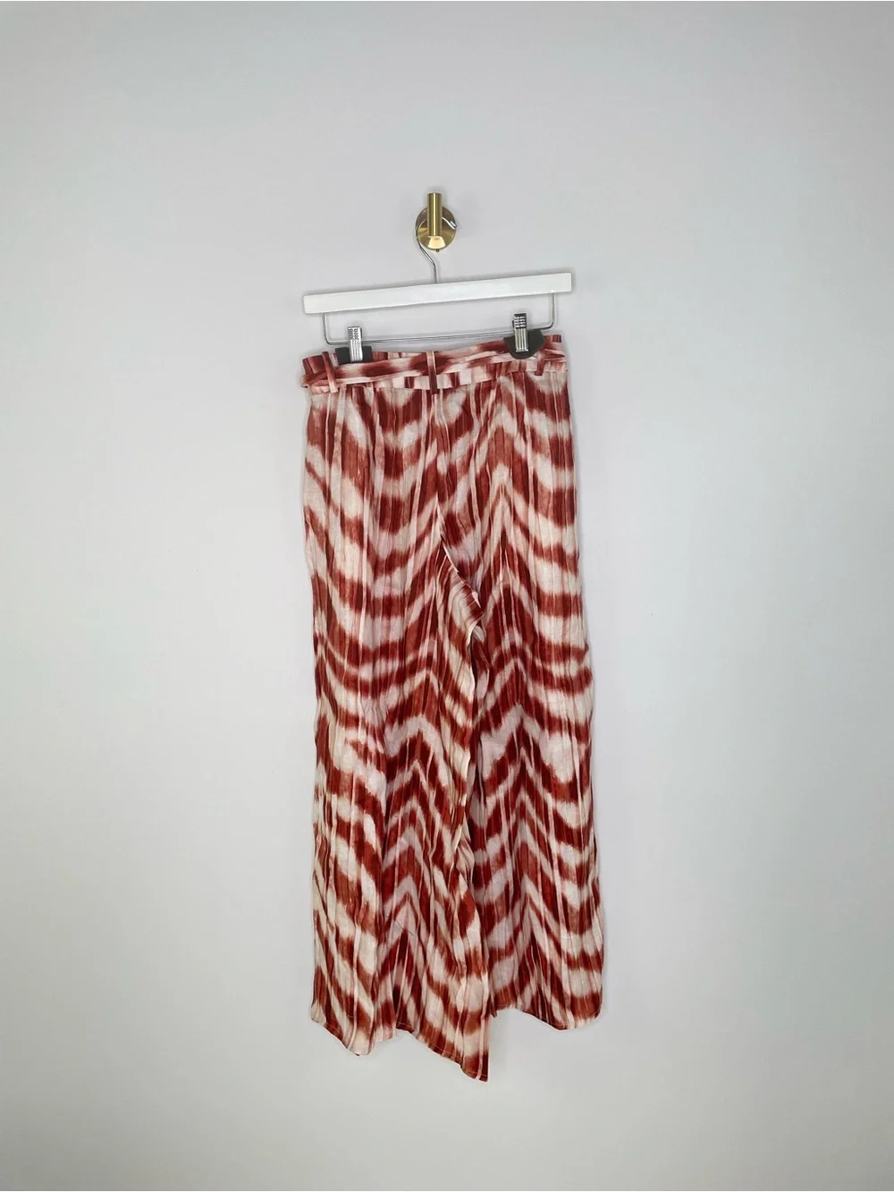 Boho Coastal | Banana Republic Linen Palazzzo Pants Meridian Rust Cream Tie Dye